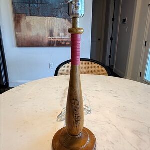 Pottery Barn Kids Batter Up Wooden Table Lamp base with Red Accent